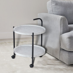 عربة تقديم 2 دور من الخشب والمعدن عربة تقديم 2 دور من الخشب والمعدن