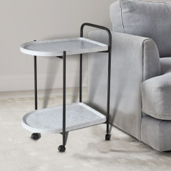 عربة تقديم 2 دور من الخشب والمعدن عربة تقديم 2 دور من الخشب والمعدن