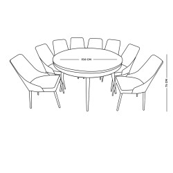 طاولة طعام رخام مع أرجل معدنية 8 كراسي طاولة طعام رخام مع أرجل معدنية 8 كراسي