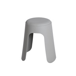 كرسي منزلي دائري مفرد رمادي من البلاستيك والجلد كرسي منزلي دائري مفرد رمادي من البلاستيك والجلد