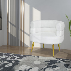 كرسي جانبيي أبيض فرو كرسي جانبيي أبيض فرو