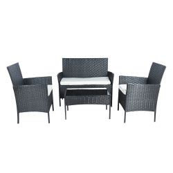 جلسة حديقة 4 مقاعد اسود