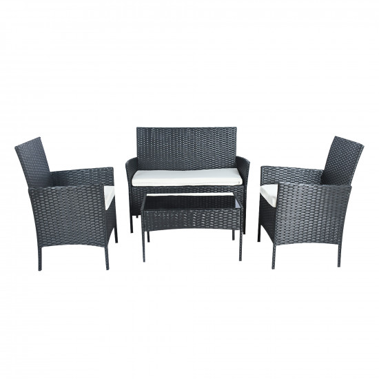 جلسة حديقة 4 مقاعد اسود