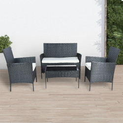 جلسة حديقة 4 مقاعد اسود