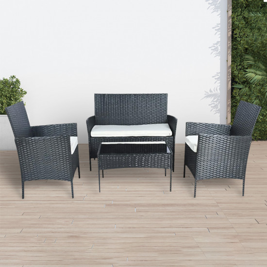 جلسة حديقة 4 مقاعد اسود