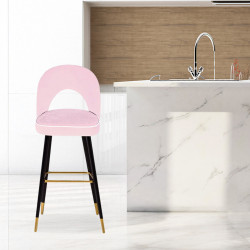 كرسي بار من المعدن والقماش وردي / اسود كرسي بار من المعدن والقماش وردي / اسود