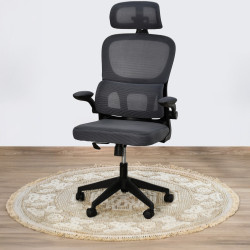 كرسي مكتب دوار رمادي × أسود كرسي مكتب دوار رمادي × أسود