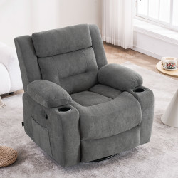 كرسي استرخاء هزاز دوار قماش بهيكل معدني رمادي كرسي استرخاء هزاز دوار قماش بهيكل معدني رمادي