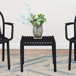 طقم كرسين وطاولة بلاستيك أسود طقم كرسين وطاولة بلاستيك أسود