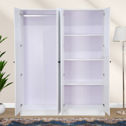 دولاب ملابس خشب 4 باب أبيض دولاب ملابس خشب 4 باب أبيض