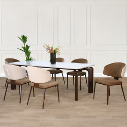 طاولة طعام عصرية سطح رخام 6 كراسي طاولة طعام عصرية سطح رخام 6 كراسي