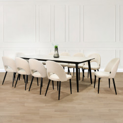 طاولة طعام رخام مع أرجل معدنية 10 كرسي طاولة طعام رخام مع أرجل معدنية 10 كرسي