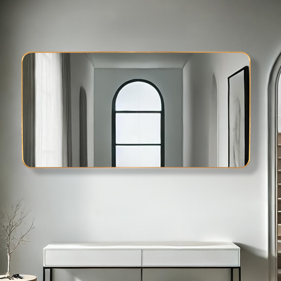مرآة ديكور حائط بإطار ذهبي 60×120سم مرآة ديكور حائط بإطار ذهبي 60×120سم