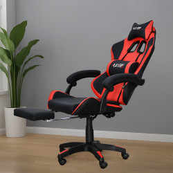 كرسي ألعاب أحترافي من الجلد اسود × احمر كرسي ألعاب أحترافي من الجلد اسود × احمر