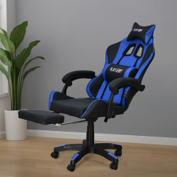 كرسي ألعاب أحترافي من الجلد أزرق × أسود كرسي ألعاب أحترافي من الجلد أزرق × أسود