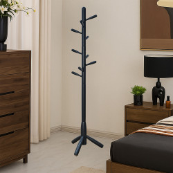 علاقة ملابس خشبية مودرن أسود 175 سم علاقة ملابس خشبية مودرن أسود 175 سم