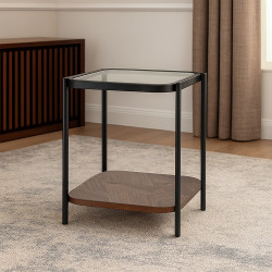 طاولة خدمة 2 دور سطح زجاجي بني طاولة خدمة 2 دور سطح زجاجي بني