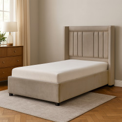 سرير خشبي بتنجيد مخملي عصري 90×190 سم سرير خشبي بتنجيد مخملي عصري 90×190 سم