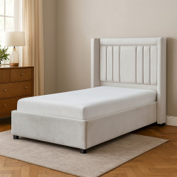 سرير خشبي بتنجيد مخملي عصري 90×190 سم سرير خشبي بتنجيد مخملي عصري 90×190 سم