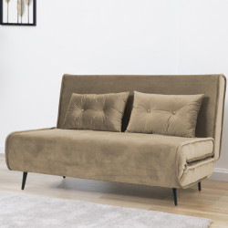 كنبة قابلة للتعديل إلى سرير مخمل كافيه غامق كنبة قابلة للتعديل إلى سرير مخمل كافيه غامق