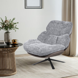 كرسي دوار فاخر تصميم حديث قماش رمادي كرسي دوار فاخر تصميم حديث قماش رمادي