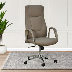 كرسي مكتب دوار مودرن جلد كافيه كرسي مكتب دوار مودرن جلد كافيه