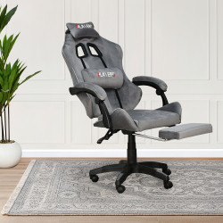 كرسي ألعاب أحترافي مخمل رمادي كرسي ألعاب أحترافي مخمل رمادي