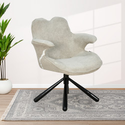 كرسي مفرد دوار عصري من القماش رمادي كرسي مفرد دوار عصري من القماش رمادي