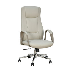 كرسي مكتب دوار مودرن جلد بيج كرسي مكتب دوار مودرن جلد بيج