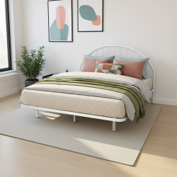 هيكل سرير معدني أبيض 180×200 سم هيكل سرير معدني أبيض 180×200 سم