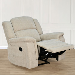 كرسي استرخاء فاخر ثابت قماش بيج كرسي استرخاء فاخر ثابت قماش بيج