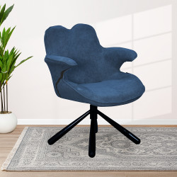 كرسي دوار عصري مع قماش قابل للأزالة أزرق كرسي دوار عصري مع قماش قابل للأزالة أزرق