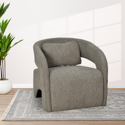 كرسي مفرد فاخر من القماش بني كرسي مفرد فاخر من القماش بني