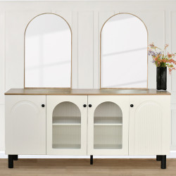 دولاب بوفيه خشب واكريلك مع مرآة 160 سم دولاب بوفيه خشب واكريلك مع مرآة 160 سم