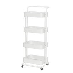 وحدة رفوف متحركة معدنية 4 أدوار أبيض وحدة رفوف متحركة معدنية 4 أدوار أبيض