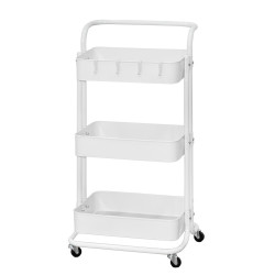 وحدة رفوف متحركة معدنية 3 أدوار أبيض وحدة رفوف متحركة معدنية 3 أدوار أبيض