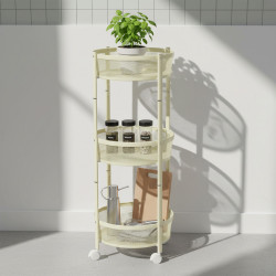 وحدة رفوف متحركة معدنية 3 أدوار بيج وحدة رفوف متحركة معدنية 3 أدوار بيج