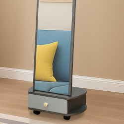 مرآة استاند خشب مع درج تخزين متحرك مرآة استاند خشب مع درج تخزين متحرك