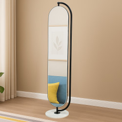 مرآة ديكور استاند معدني مع قاعدة رخام ثابتة مرآة ديكور استاند معدني مع قاعدة رخام ثابتة