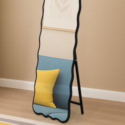 مرآة استاند عصرية بإطار أسود 160×50 سم مرآة استاند عصرية بإطار أسود 160×50 سم