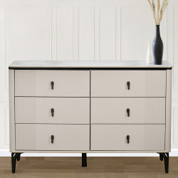 خزانة خشبية عصرية بـ 6 أدراج وسطح رخامي خزانة خشبية عصرية بـ 6 أدراج وسطح رخامي