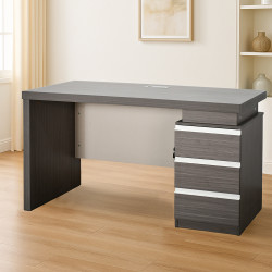 مكتب خشبي مودرن مع أدراج رمادي 140 سم