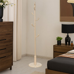 علاقة ملابس عصرية خشبية بيج 180 سم علاقة ملابس عصرية خشبية بيج 180 سم