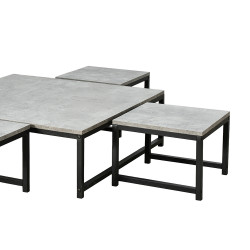 طقم طاولات خدمة 5 قطع خشبي رمادي طقم طاولات خدمة 5 قطع خشبي رمادي