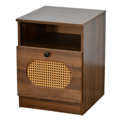 درج تخزين مودرن خشبي مع رف وباب راتان درج تخزين مودرن خشبي مع رف وباب راتان