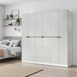 دولاب ملابس مودرن خشبي 6 باب رمادي فاتح دولاب ملابس مودرن خشبي 6 باب رمادي فاتح