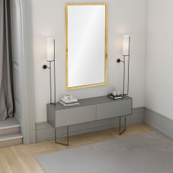 مرآة حائط 120x60 سم بإطار معدن مرآة حائط 120x60 سم بإطار معدن