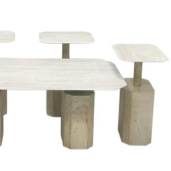 طقم طاولات خدمة 5 قطع معدني مع سطح سيراميك