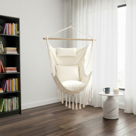 أرجوحة قماشية مع وسائد أوف وايت أرجوحة قماشية مع وسائد أوف وايت