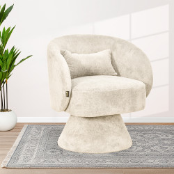 كرسي مفرد دوار فاخر قماشي بيج كرسي مفرد دوار فاخر قماشي بيج